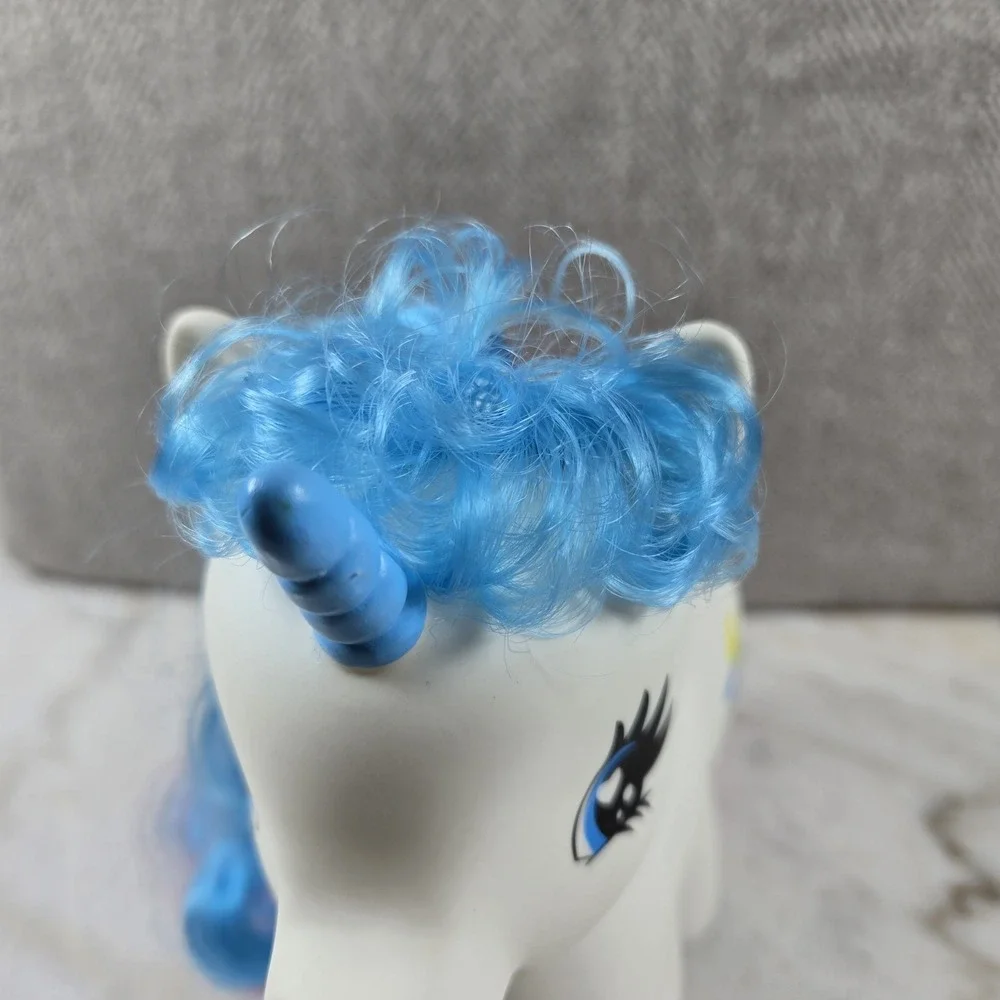 Vintage Gi-Go‎ Jumbo White Unicorn Pony Toy Blue Horn Moon & Cloud MLP 'Fakie'